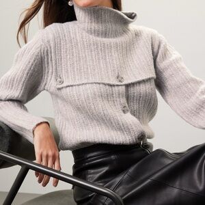 Rosetta Getty x RTR Layered Button Up Sweater, M